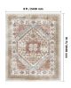 Large Area Rug 8 x 10 ft Anti-Skid Tear-Resistant Floor Mat Vintage Brown Red
