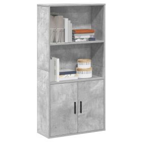 Bookcase Concrete gray Engineered wood Medium Bookshelf