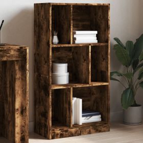 Bookcase Smoked Oak Engineered Wood Medium Modern Bookshelves