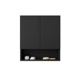 TOBI 26" Wall-Mounted Striped Bathroom Cabinet, with Doors, Shelf and Open Storage Compartment Over The Toilet Storage Cabinet for Bathroom, Kitc