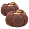 Set of 2, 8.3x8.3x5.3" Dark Brown Pumpkin, Pumpkin Ornament Decor for Holiday Harvest Festival Fall Festival & Thanksgiving