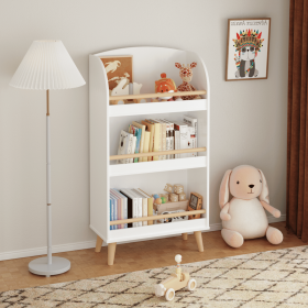 Kids Bookshelf, 3-Tier Bookcase, Book Organizer, toy Storage Cabinet Organizer