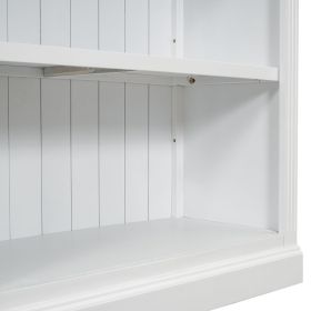 83.4" Tall Wood Bookcase with Two Corner Shelf Suite,5-Tier Home Decor Bookshelves Suite with Adjustable Storage Shelves