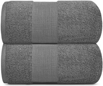 Luxury Resort Collection 2-Piece Bath Towel Set – 35" x 70" Oversized Spa Towels Smoke Grey