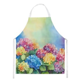 Hydrangeas in Watercolor Apron Cooking Kitchen Server Baking Crafts Gardening for Adult Women Men, Unisex, Large, Multicolor