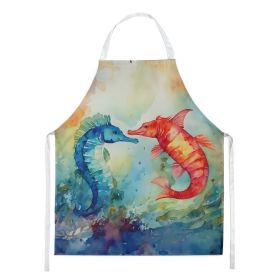 Seahorses Apron Cooking Kitchen Server Baking Crafts Gardening for Adult Women Men, Unisex, Large, Multicolor