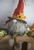 2pcs 5.5x3.5x20.5" Fabric Sitting Oranged Gnome With Maple Leaf On Hat, for Holiday Harvest Festival Fall Festival & Thanksgiving Table Decorations