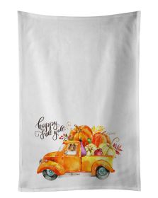 NEW Fall Harvest Collie Kitchen Towel Set of 2 White Dish Towels Decorative Bathroom Hand towel for Hand, Face, Hair, Yoga, Tea, Dishcloth, 19 X 28"