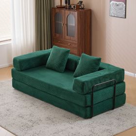 Floor Couch, Compression Sofa, Convertible Floor Sofa Bed-with Pillow Back Support Armrest,Comfy Futon Couch Lounge Sleeper Bed,Corduroy Fabric