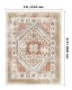 Large Area Rug 9 x 12 ft Anti-Skid Tear-Resistant Floor Mat Vintage Brown Red