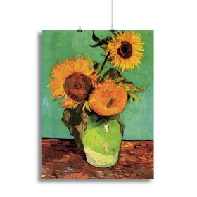 Three Sunflowers in a Vase by Van Gogh Canvas Print or Poster (Type: Standard Framed Canvas Print, size: 40" x 26" / 100cm x 65cm (approx))