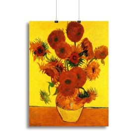Still Life Vase with Fifteen Sunflowers 3 by Van Gogh Canvas Print or Poster (Type: Poster Print, size: 24" x 16" / 60cm x 40cm (approx))