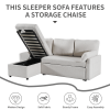 84.2" Sleeper Sofa Bed,Pull Out Sofa Bed with Storage Chaise L Shape Sectional Sofa
