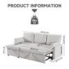 84.2" Sleeper Sofa Bed,Pull Out Sofa Bed with Storage Chaise L Shape Sectional Sofa