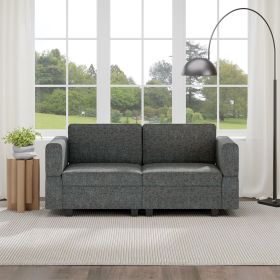 The multi-person modular combination sofa has storage space under each seat, making it convenient for you to organize your personal items neatly. (Color: DARK GREY, Seating Capacity: 2 seats)