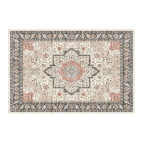 1PC Bohemian Vintage Watercolor Doormat - Non-Slip Soft Rug, Stain-Resistant Washable Mat for Entryway, Kitchen, Living Room, Laundry & Bathroom (colour: KSX-9-12-9, size: 9*12ft/274*366cm)