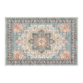 1PC Bohemian Vintage Watercolor Doormat - Non-Slip Soft Rug, Stain-Resistant Washable Mat for Entryway, Kitchen, Living Room, Laundry & Bathroom (colour: KSX-9-12-3, size: 9*12ft/274*366cm)