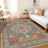 1PC Bohemian Vintage Watercolor Doormat - Non-Slip Soft Rug, Stain-Resistant Washable Mat for Entryway, Kitchen, Living Room, Laundry & Bathroom